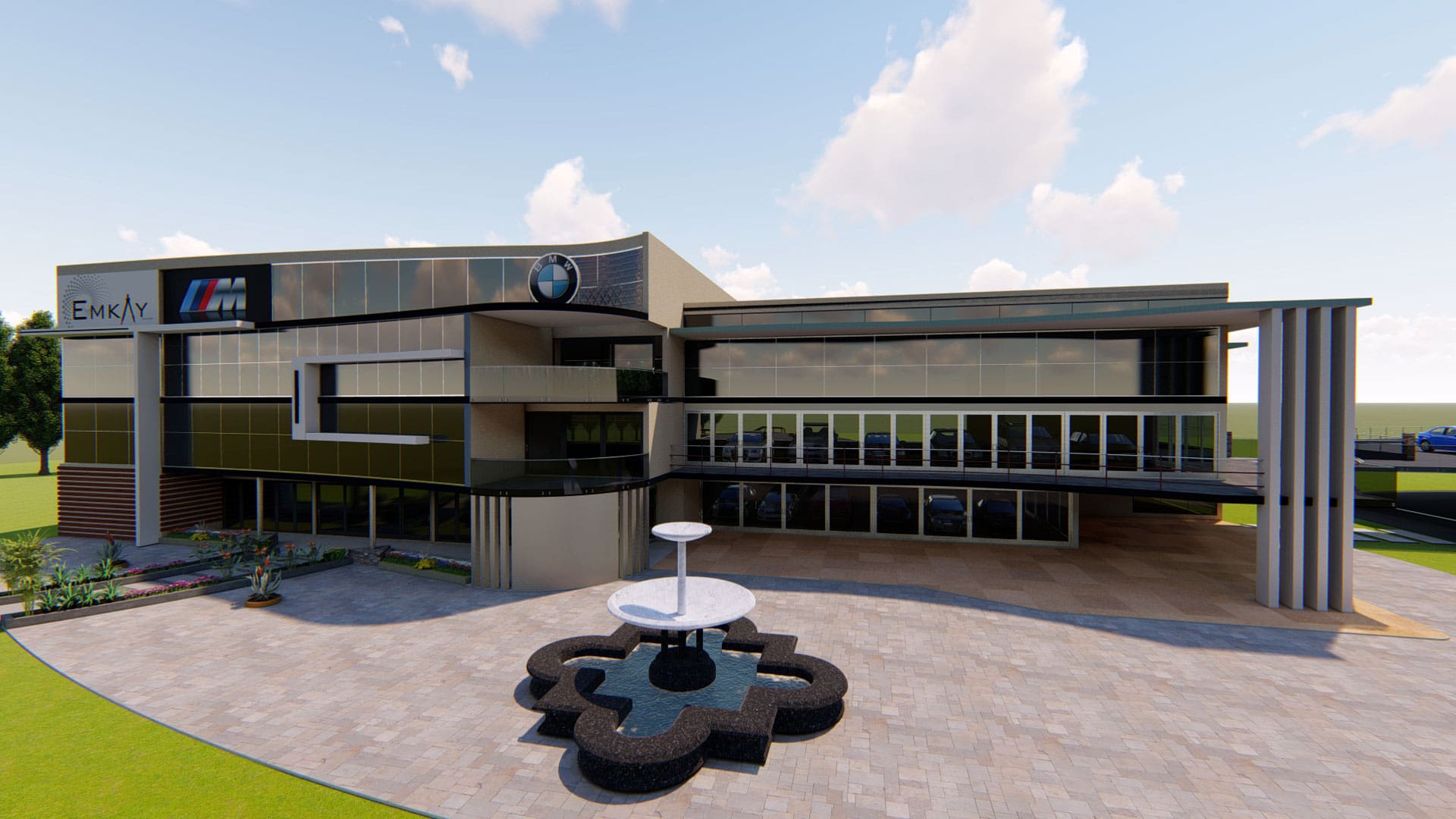 BMW Dealership pond
