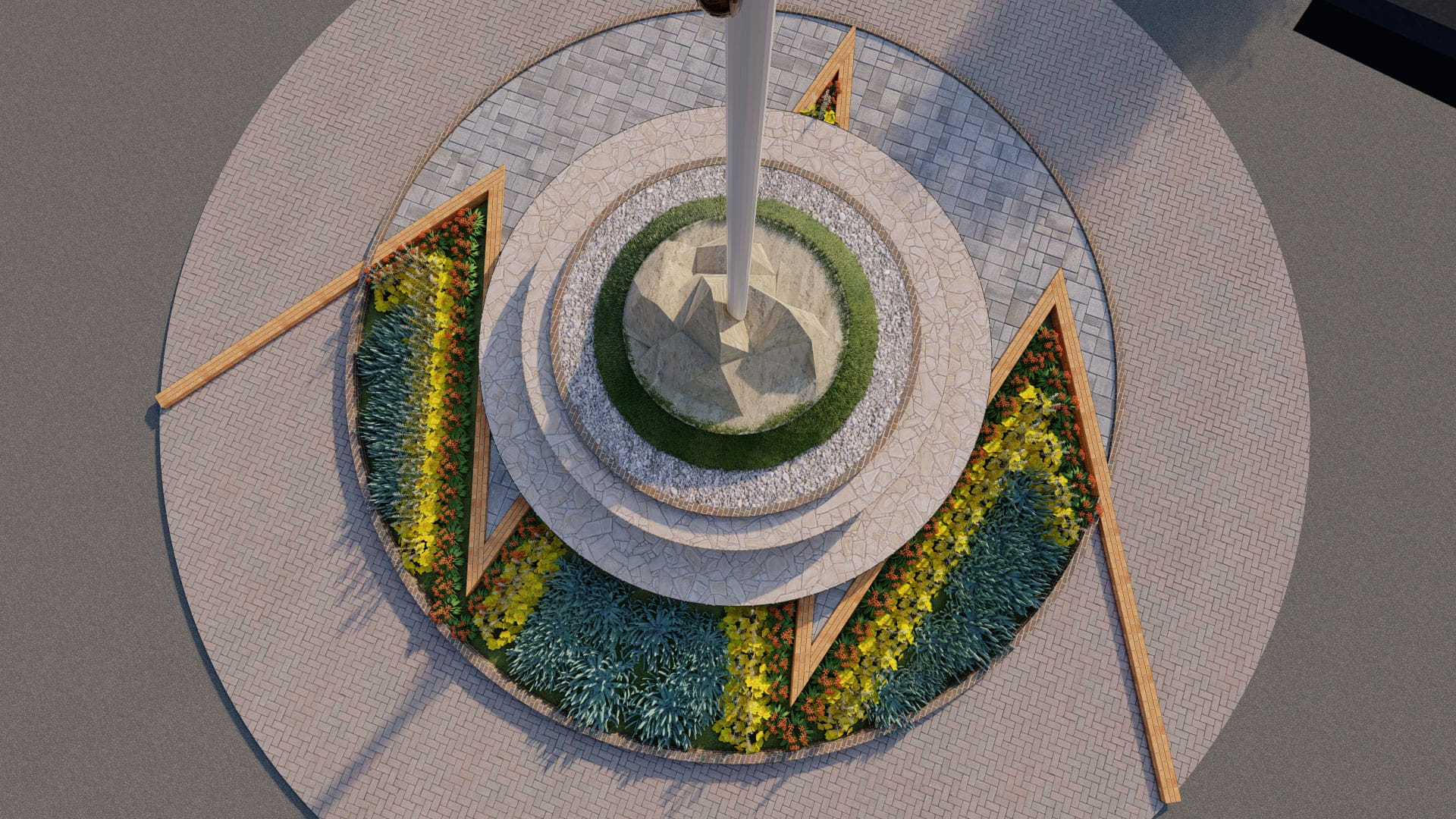 Mountainous valley garage with carport