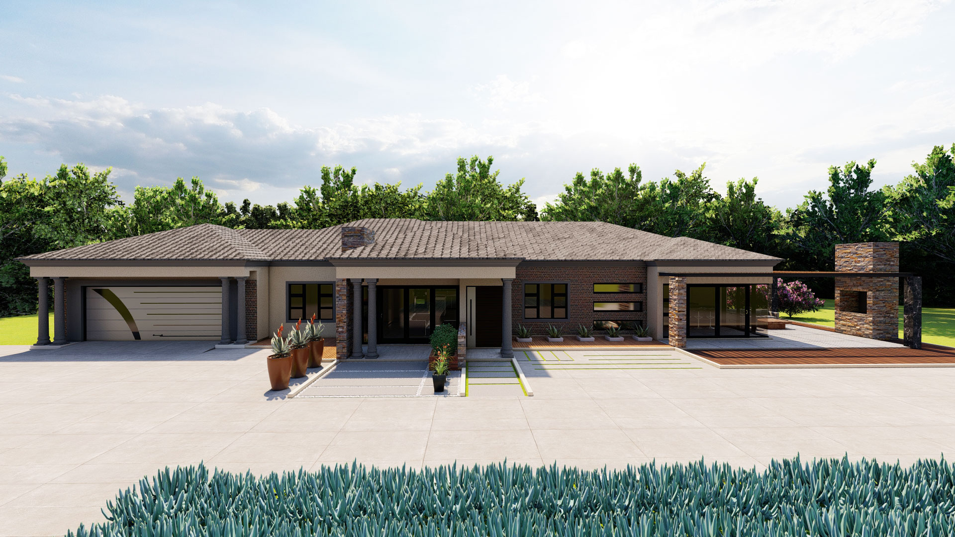 Modern single storey full view
