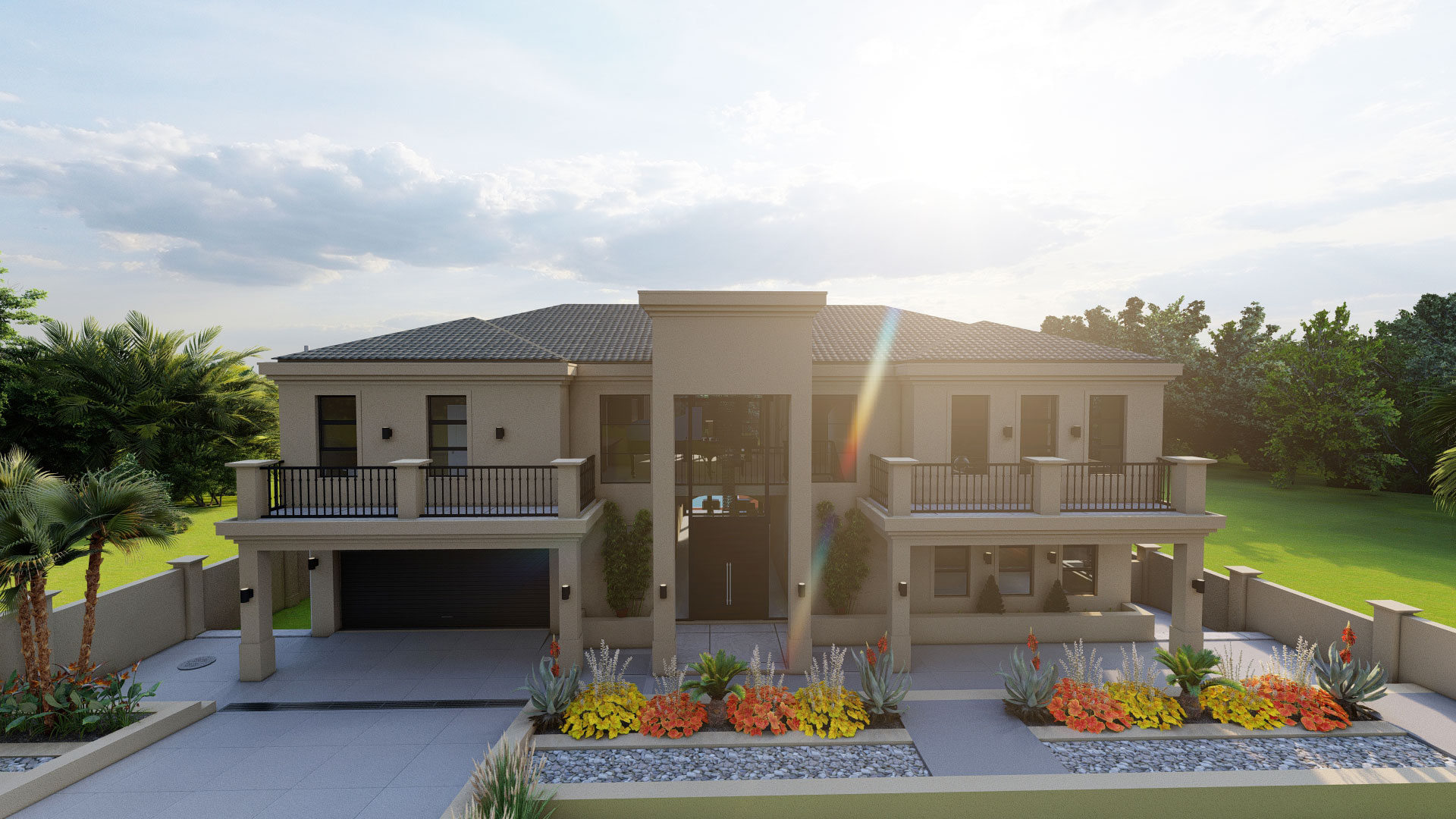 Double storey house full view