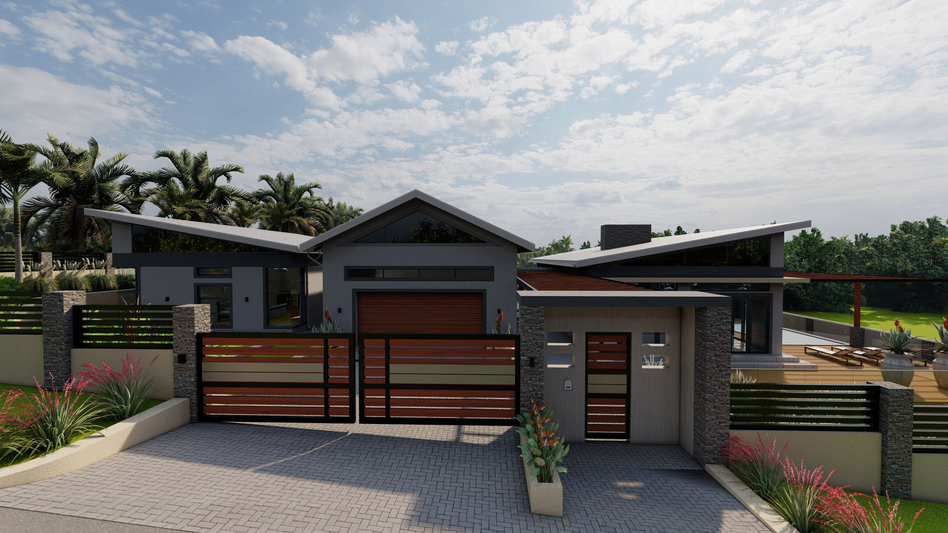 Front view with gate