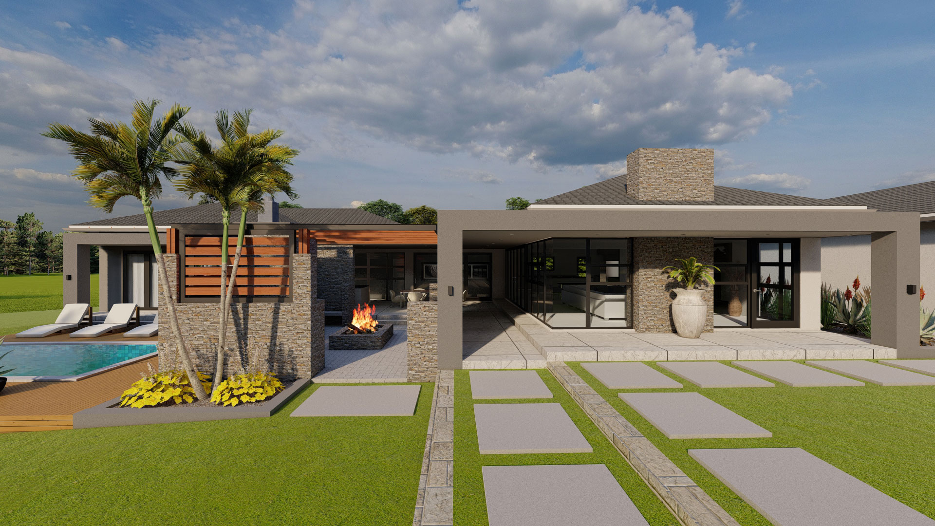 4 Bedroom House beautiful flowers