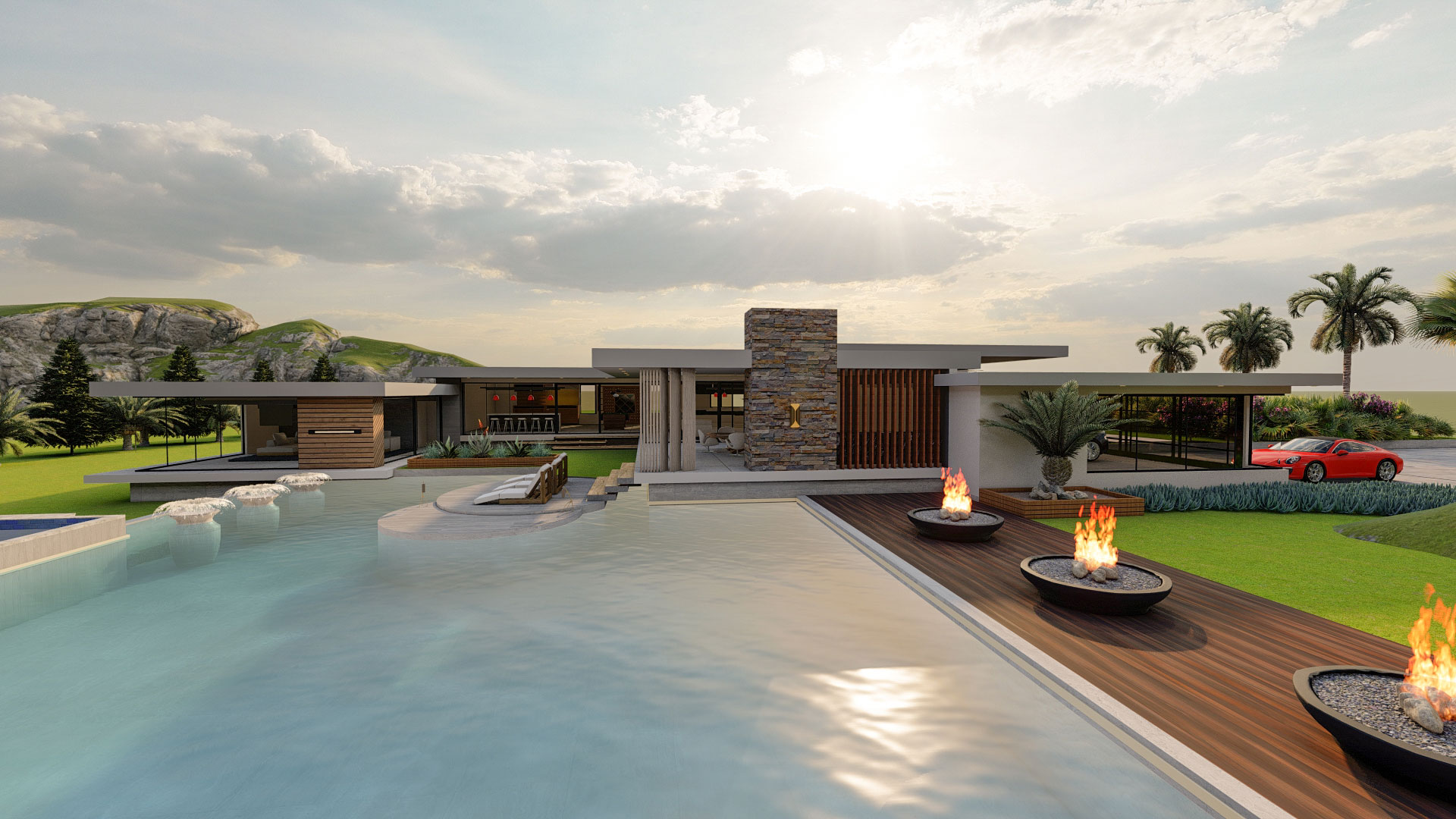 The pool with an infinity edge