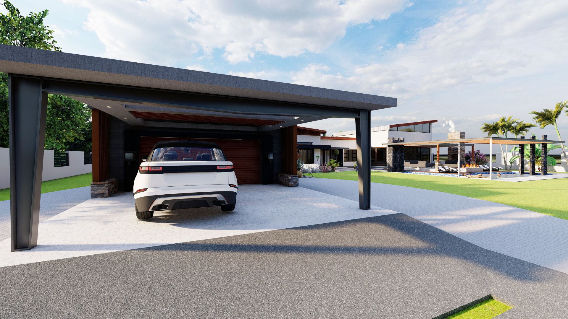 Modern double storey front view