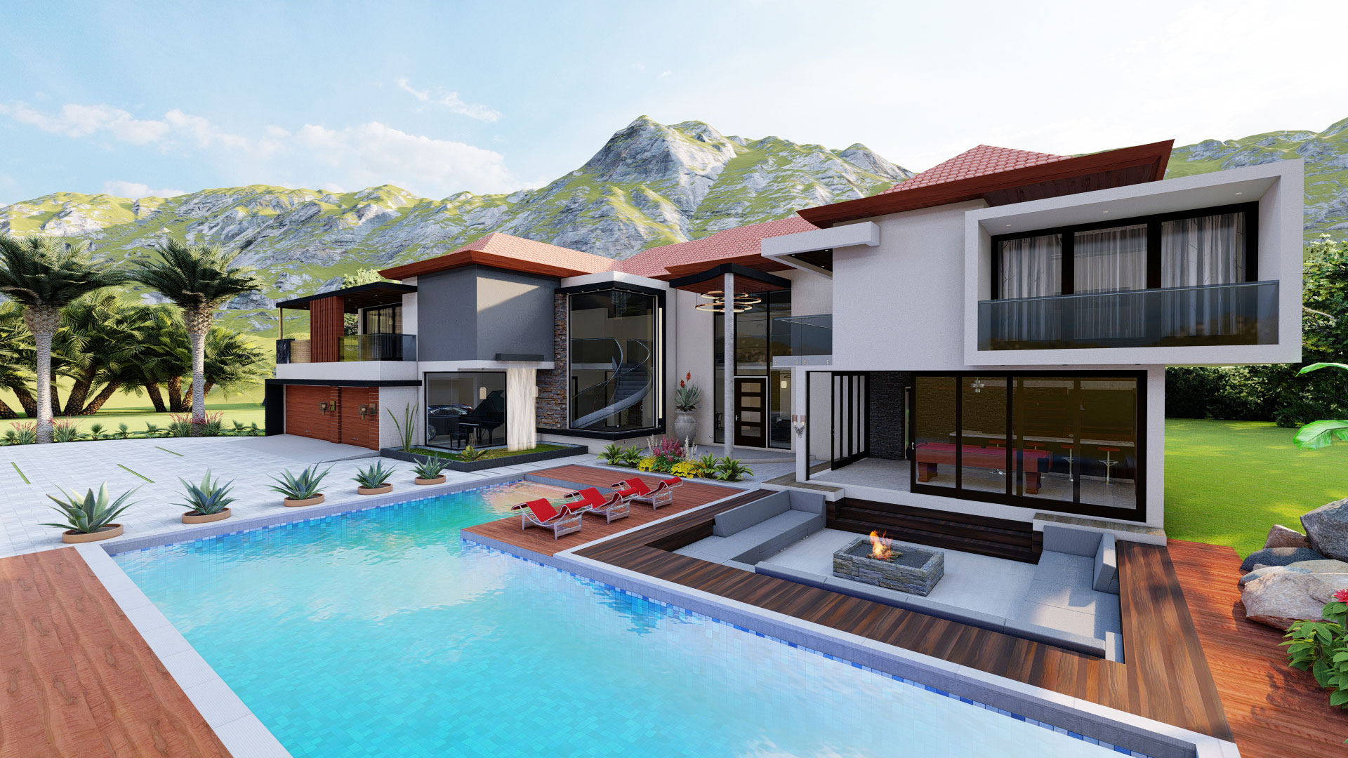 Modern double storey with fireplace