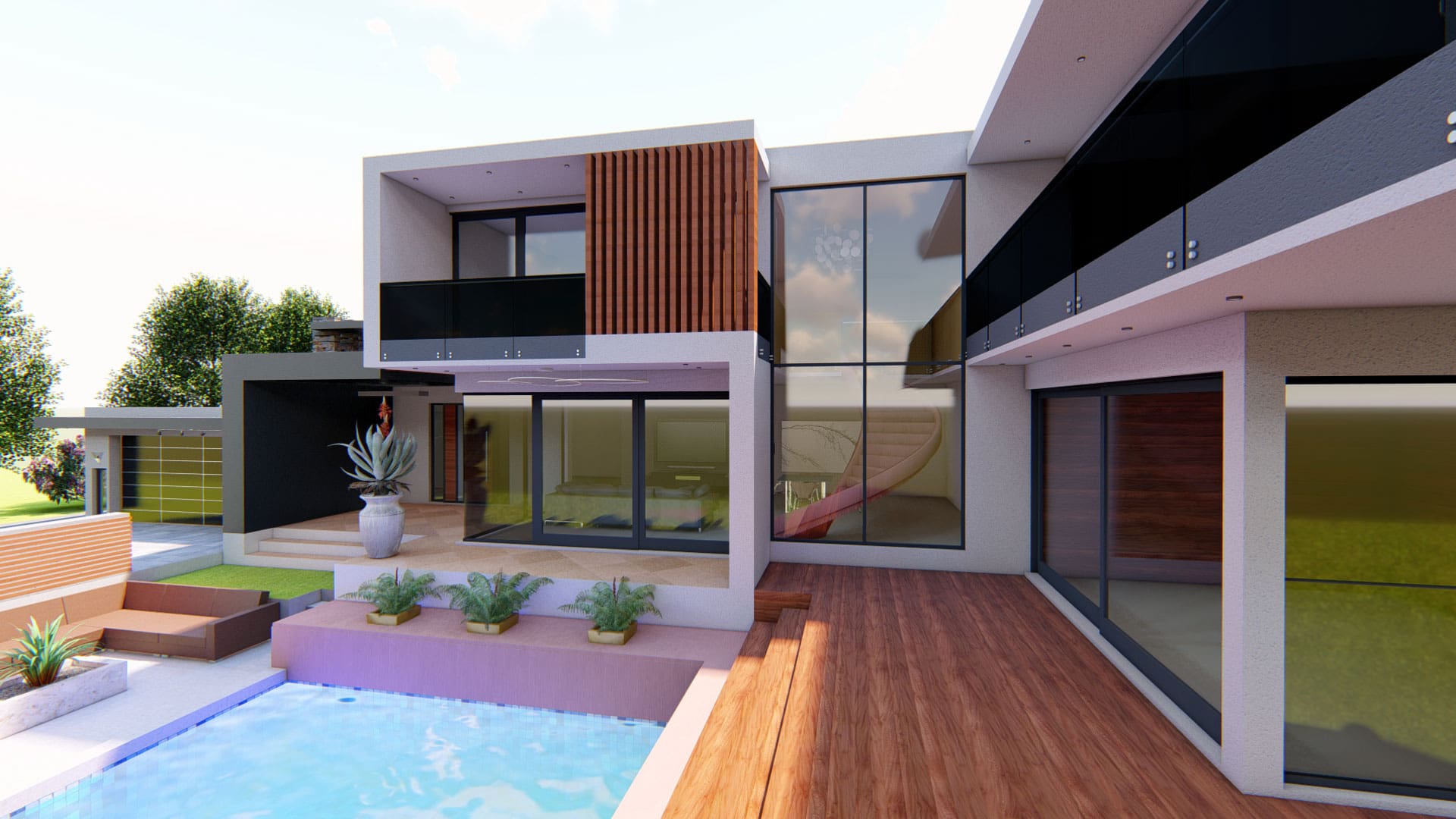 Modern double storey front view
